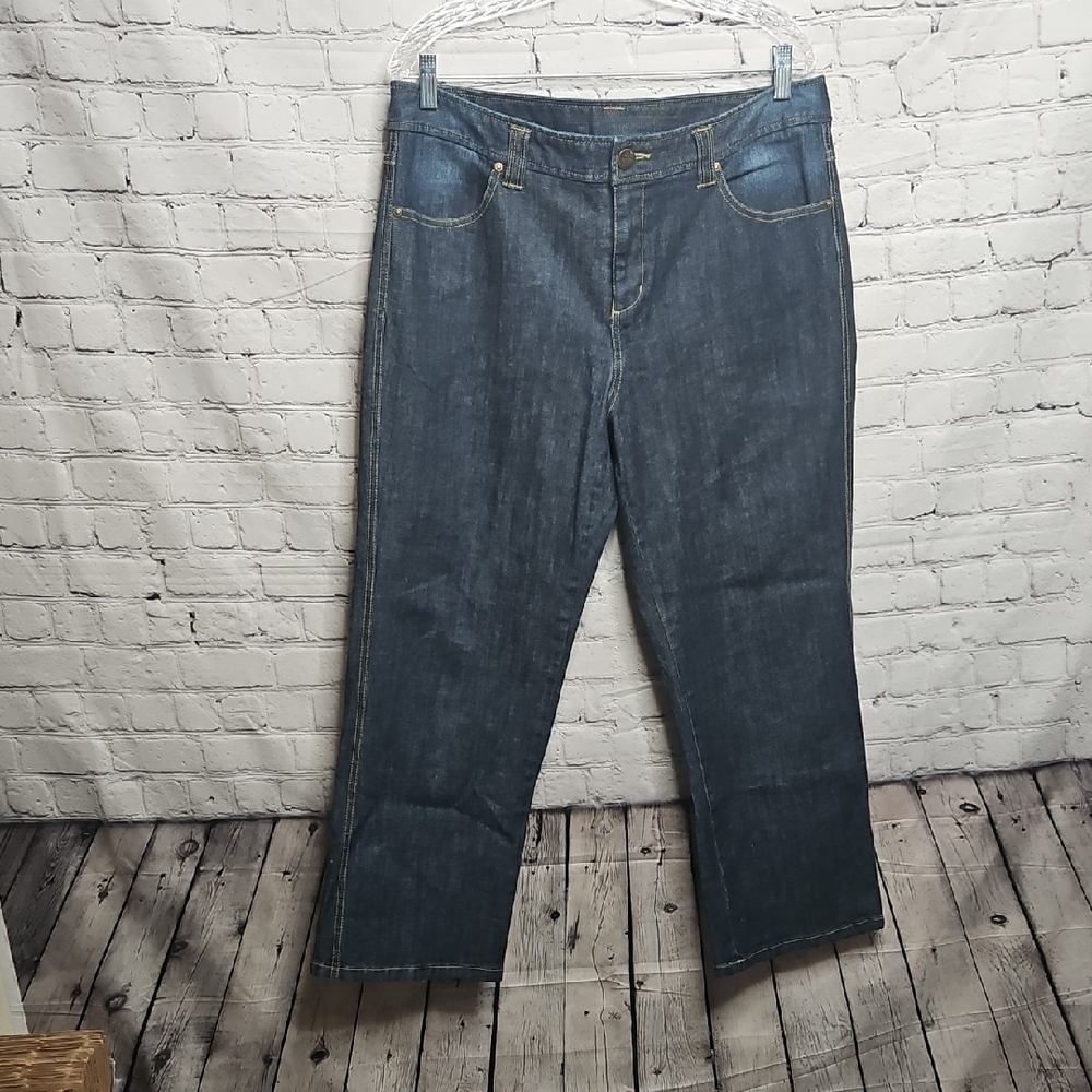 Inc International Concepts Wide Leg Crop Blue Jeans 14w